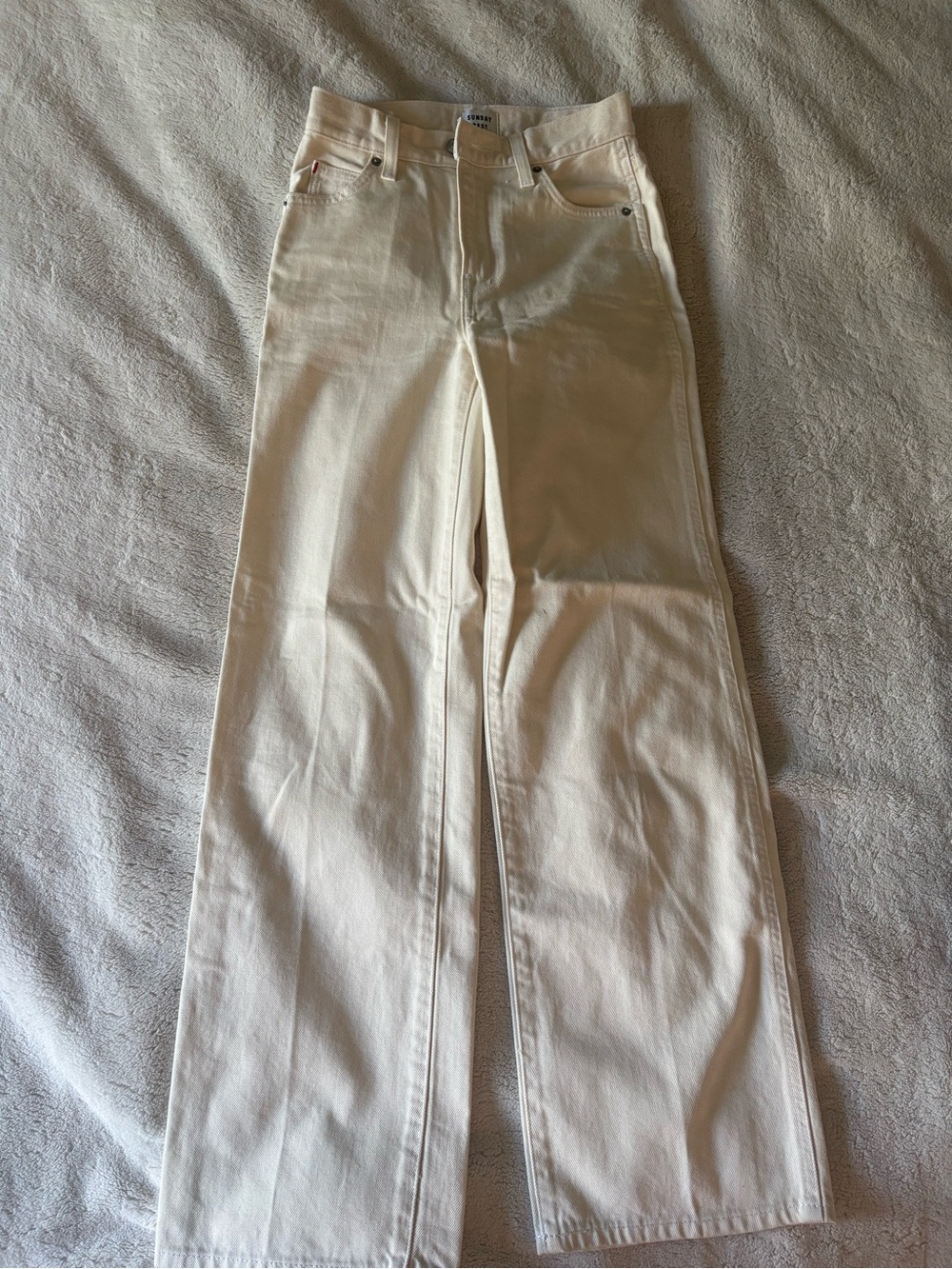 Aritzia cream high rise wide leg Jean